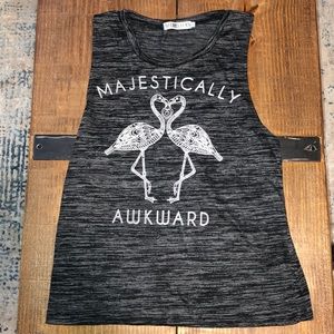 Grey/Black ‘Flamingo’ Tank in Medium